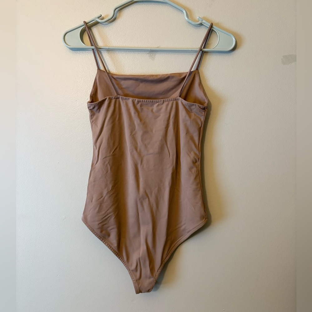 Zara Light Brown Buttery Soft Snap Closure Bodysuit, Size Medium Women’s - Picture 2 of 4
